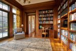 Generous-sized and stocked library for the bookworm in your party